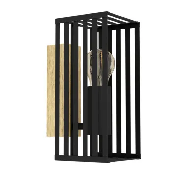 Eglo Cidraz fekete-barna fali lámpa (EG-390165) E27 1 izzós IP20