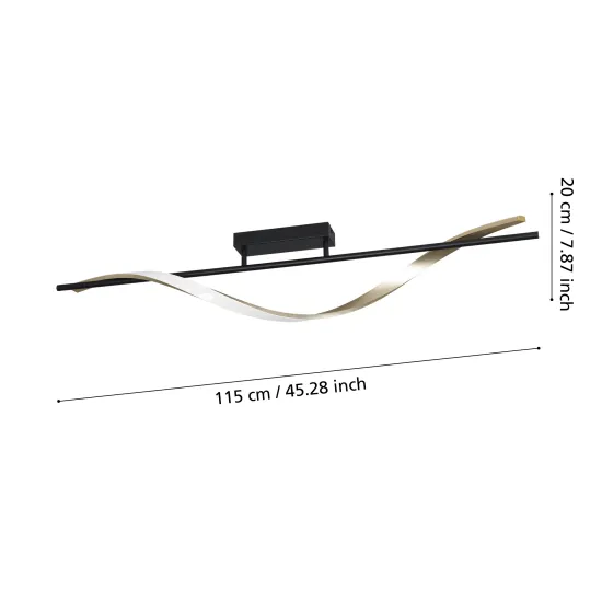 Eglo Conaprato fekete-sárgaréz LED mennyezeti lámpa (EG-902134) LED 1 izzós IP20