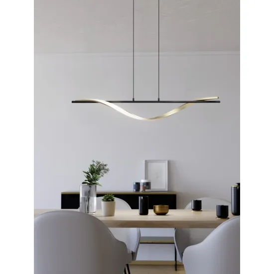 Eglo Conaprato fekete-sárgaréz LED függesztett lámpa (EG-902135) LED 1 izzós IP20