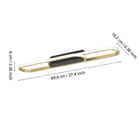 Eglo Conivarena fekete-arany LED mennyezeti lámpa (EG-902159) LED 1 izzós IP20