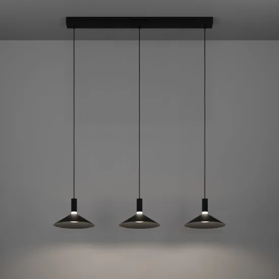 Eglo Conomavilla-Z fekete LED függesztett lámpa (EG-902184) LED 3 izzós IP20