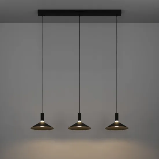 Eglo Conomavilla-Z fekete LED függesztett lámpa (EG-902184) LED 3 izzós IP20