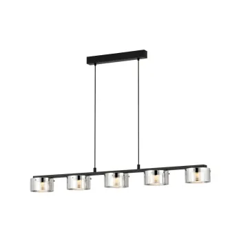 Eglo Copillos fekete-átlátszó LED függesztett lámpa (EG-39875) LED 5 izzós IP20