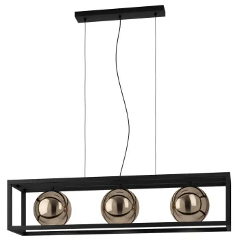 Eglo Cordoba fekete-vörösréz függesztett lámpa (EG-390091) E27 3 izzós IP20