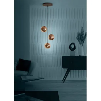 Eglo Cordoba fekete-vörösréz függesztett lámpa (EG-390094) E27 3 izzós IP20