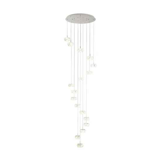 Eglo Corliano 1 króm-átlátszó LED függesztett lámpa (EG-39546) LED 17 izzós IP20