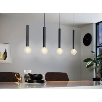 EGLO CORTENOVA fekete függesztett lámpa (EG-98057) E27 4 izzós IP20