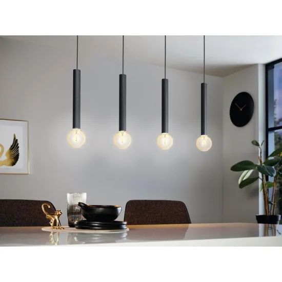 EGLO CORTENOVA fekete függesztett lámpa (EG-98057) E27 4 izzós IP20