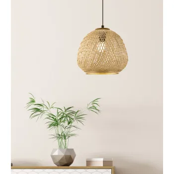 EGLO DEMBLEBY fekete-barna függesztett lámpa (EG-43261) E27 1 izzós IP20