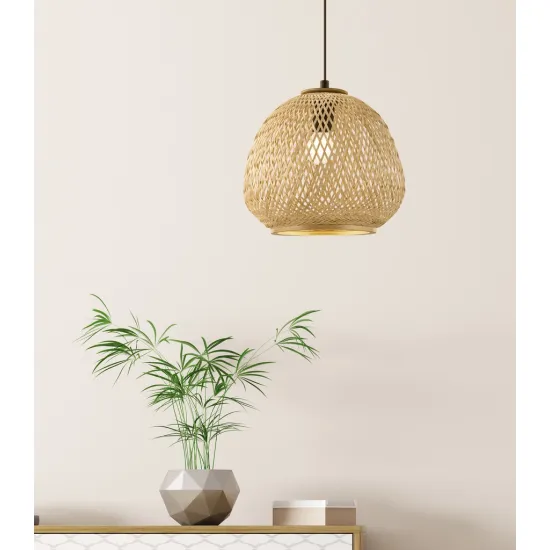 EGLO DEMBLEBY fekete-barna függesztett lámpa (EG-43261) E27 1 izzós IP20