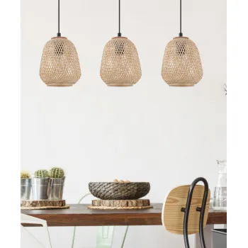 EGLO DEMBLEBY  fekete-barna függesztett lámpa (EG-43262) E27 3 izzós IP20