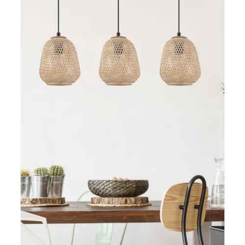 EGLO DEMBLEBY  fekete-barna függesztett lámpa (EG-43262) E27 3 izzós IP20