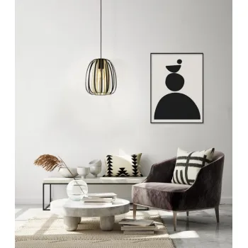 EGLO ENCINITOS fekete-arany függesztett lámpa (EG-99665) E27 1 izzós IP20