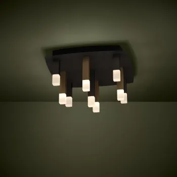 Eglo Estanterios fekete-barna LED mennyezeti lámpa (EG-39905) LED 9 izzós IP20