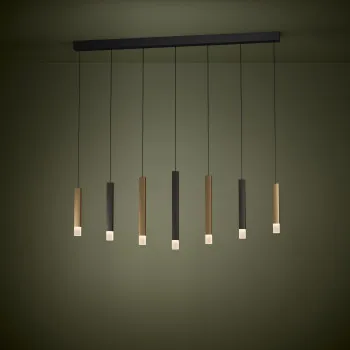 Eglo Estanterios fekete-barna LED függesztett lámpa (EG-39906) LED 7 izzós IP20