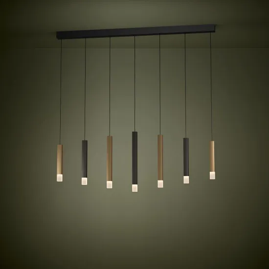 Eglo Estanterios fekete-barna LED függesztett lámpa (EG-39906) LED 7 izzós IP20