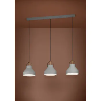 Eglo Estepona sárgaréz-szürke függesztett lámpa (EG-390227) E27 3 izzós IP20