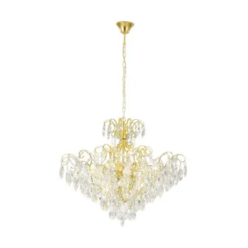 Eglo Fenoullet 1 sárgaréz-átlátszó függesztett lámpa (EG-39606) E14 9 izzós IP20