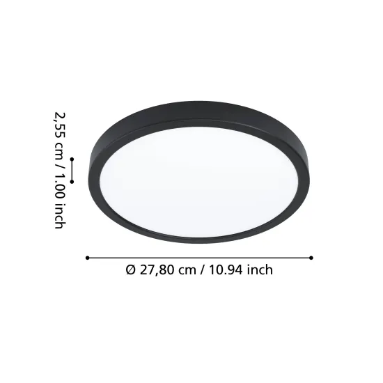 Eglo Fueva 6-Z fekete LED mennyezeti lámpa (EG-901373) LED 1 izzós IP44