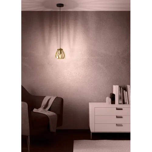 Eglo Jazminia fekete-arany függesztett lámpa (EG-390037) E27 1 izzós IP20