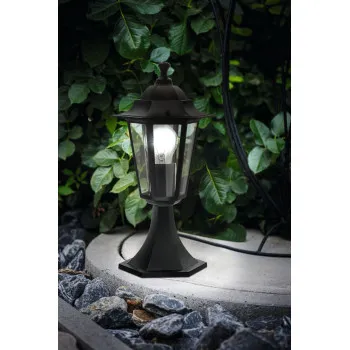 Eglo Laterna 4 fekete-átlátszó talapzatos kültéri állólámpa (EG-22472) E27 1 izzós IP44