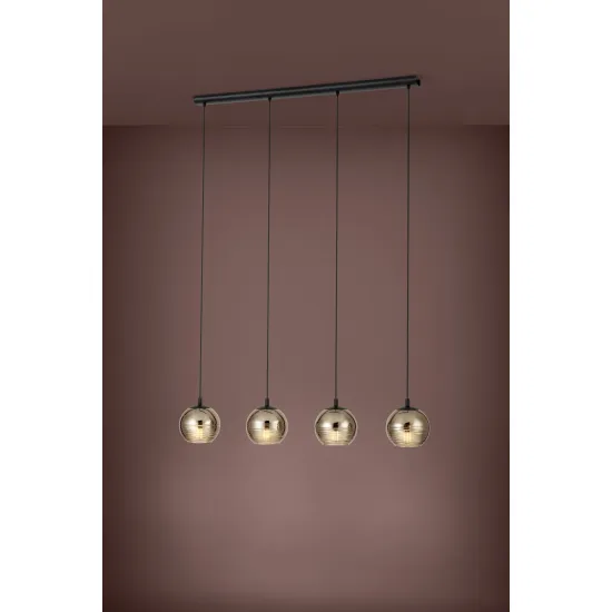 Eglo Lemorieta fekete-arany függesztett lámpa (EG-39686) E27 4 izzós IP20