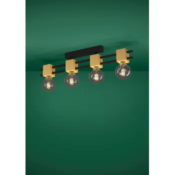 Eglo Levantara fekete-barna mennyezeti lámpa (EG-390189) E27 4 izzós IP20