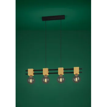 Eglo Levantara fekete-barna függesztett lámpa (EG-390191) E27 4 izzós IP20