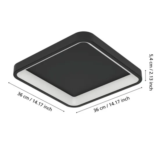 Eglo Loretello-Z fekete LED mennyezeti lámpa (EG-901911) LED 1 izzós IP20