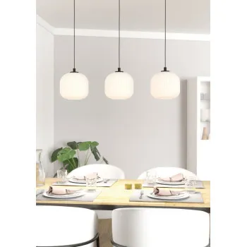 EGLO MANTUNALLE fekete-fehér függesztett lámpa (EG-99367) E27 3 izzós IP20