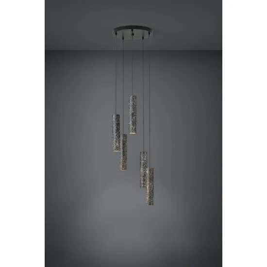 Eglo Mentalona szürke-fekete függesztett lámpa (EG-39823) GU10 5 izzós IP20