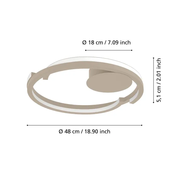 Eglo Mezzomonte homokszínű LED mennyezeti lámpa (EG-901823) LED 2 izzós IP20