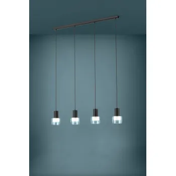 Eglo Molineros fekete-átlátszó függesztett lámpa (EG-39726) GU10 4 izzós IP20