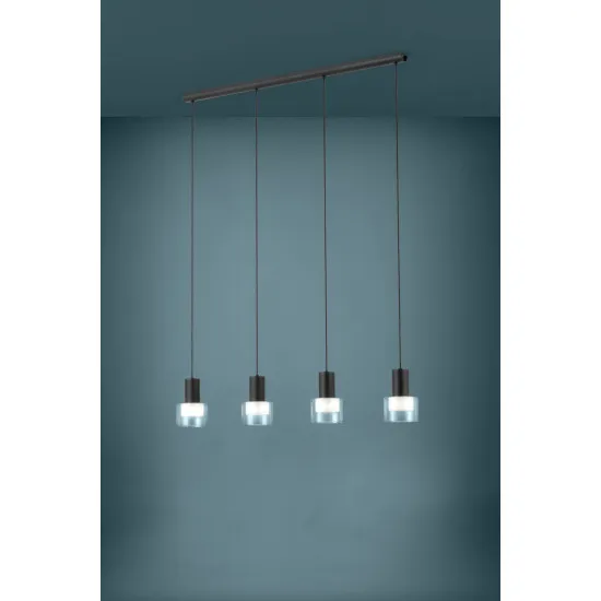 Eglo Molineros fekete-átlátszó függesztett lámpa (EG-39726) GU10 4 izzós IP20