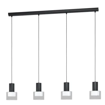 Eglo Molineros fekete-átlátszó függesztett lámpa (EG-39726) GU10 4 izzós IP20