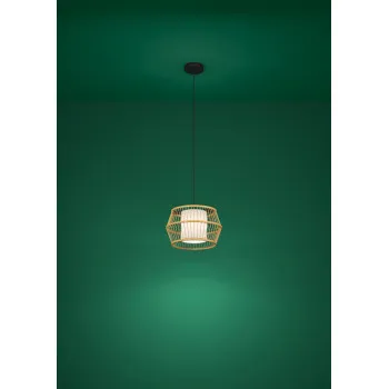 Eglo Monterroso barna-fehér függesztett lámpa (EG-390233) E27 1 izzós IP20