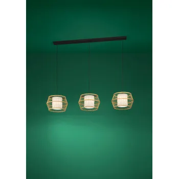 Eglo Monterroso barna-fehér függesztett lámpa (EG-390234) E27 3 izzós IP20