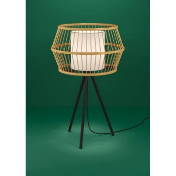 Eglo Monterroso barna-fehér asztali lámpa (EG-390235) E27 1 izzós IP20