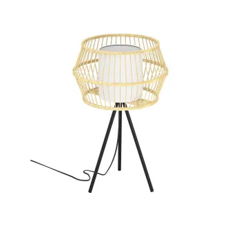 Eglo Monterroso barna-fehér asztali lámpa (EG-390235) E27 1 izzós IP20