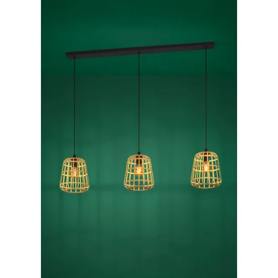 Eglo Montezuelo barna-fekete függesztett lámpa (EG-390153) E27 3 izzós IP20