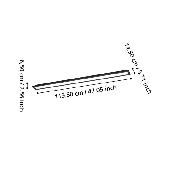 Eglo Moradillo-Z fekete LED mennyezeti lámpa (EG-901511) LED 1 izzós IP20