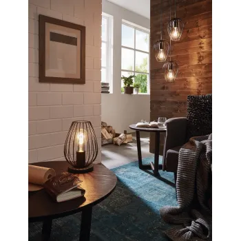 EGLO NEWTOWN fekete függesztett lámpa (EG-49479) E27 3 izzós IP20