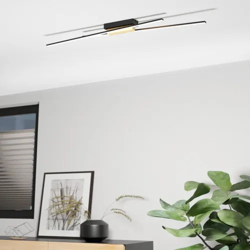 EGLO PANAGRIA fekete-barna-fehér LED mennyezeti lámpa (EG-900488) LED 1 izzós IP20