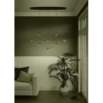 Eglo Paratebueno fekete LED függesztett lámpa (EG-390055) LED 8 izzós IP20