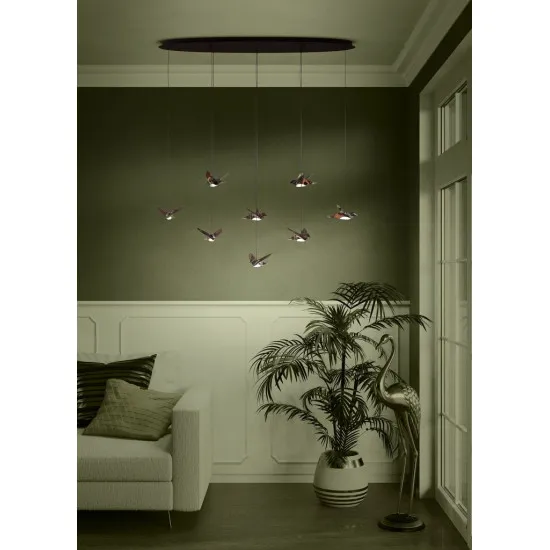 Eglo Paratebueno fekete LED függesztett lámpa (EG-390055) LED 8 izzós IP20