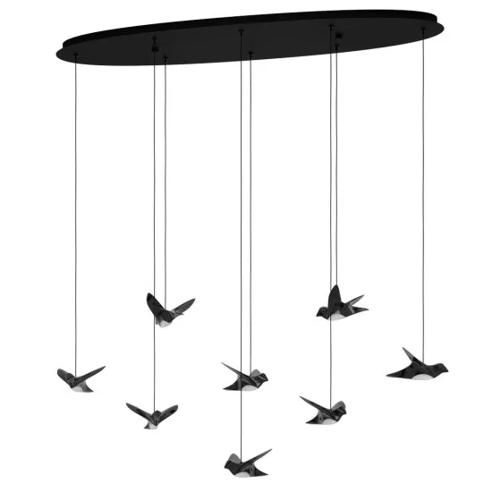 Eglo Paratebueno fekete LED függesztett lámpa (EG-390055) LED 8 izzós IP20