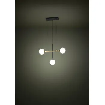 Eglo Paz fehér-sárgaréz függesztett lámpa (EG-390177) E14 3 izzós IP20
