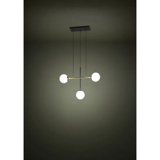 Eglo Paz fehér-sárgaréz függesztett lámpa (EG-390177) E14 3 izzós IP20