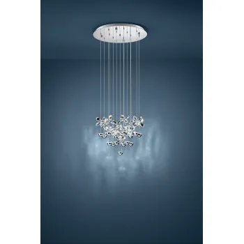 Eglo Pianopoli króm-átlátszó LED függesztett lámpa (EG-93662) LED 15 izzós IP20