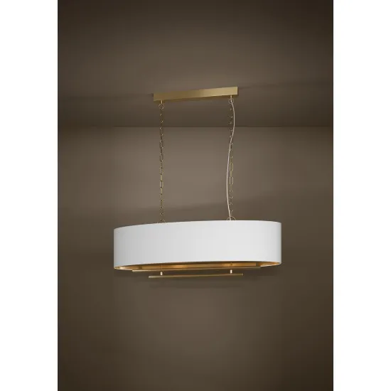 Eglo Pinetara sárgaréz-szürke függesztett lámpa (EG-390182) E27 4 izzós IP20